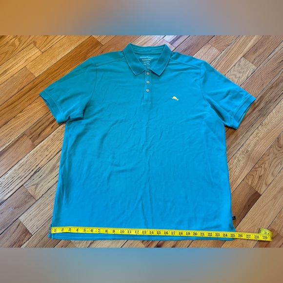 Tommy Bahama Polo Mens Size XXL Shirt Short Sleeve Golf Island Zone Buttons Teal - Picture 12 of 14